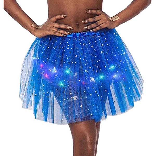 Piges LED-Skørter Ballet Danseskørt Lysende Skørter Glitrende Festkostume