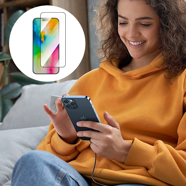Skærmbeskytter iPhone 16 Pro - 3D Hærdet Glas Sort