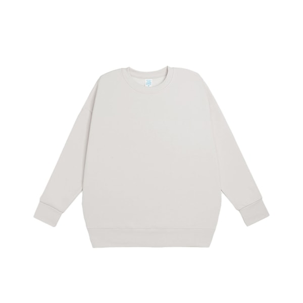 12.3 oz Mænds Fleece Crewneck Sweatshirt Tyk Løstsiddende Blød Basic Pullover Sweatshirt (Risgrå)