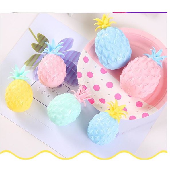 Fidget Toys, sensorisk leksaker, tryck boll, Ananas, Frukt, Yellow, Gul Yellow Gul