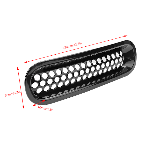 7 stk. Bil ABS Plastik Mesh Grill Gitterudskiftning Passer til Jeep Wrangler 2007-2017 Sort