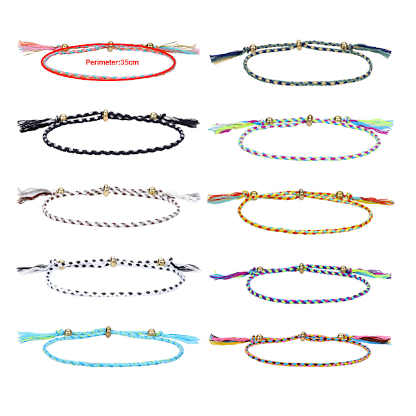 10 vävda armband för tonårsflickor, justerbart tjejflätat vänskapsarmband för kvinnor, smycken för män