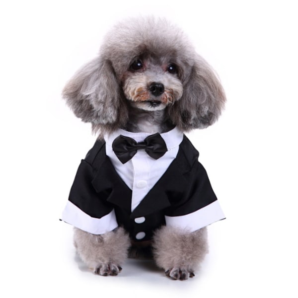 Hundeskjorter til Bryllup, Hvalpe Smoking, Hund Formelle Tøj, Hund Smoking, Dragt og Slips Kostume (Sort)