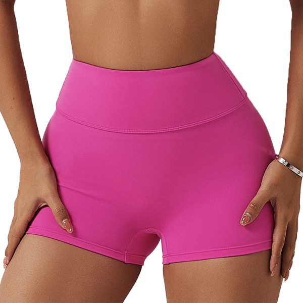 Tighta shorts för kvinnor Yoga Fold Gym träningshorts med hög midja
