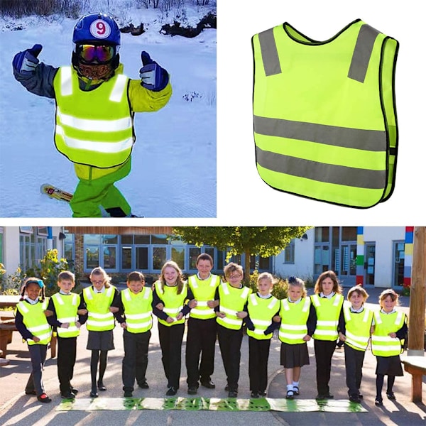 2 stycken reflexvästar för barn, säkerhetsväst för pojkar och flickor