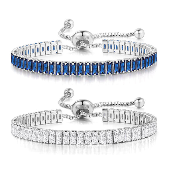 Tennis Armbånd til Kvinder og Piger, Mode Cubic Zirconia Smykkegave, Justerbart Trækstreng Armbånd