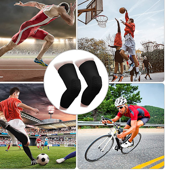 Knäskyddspar, Knäskydd, Stötskyddande, Halksäker, Basketboll, Bensskydd, Skyddande Pad, Stöd, Vadderad, Andningsbar, Kompressionskläder, Hexpad - 2