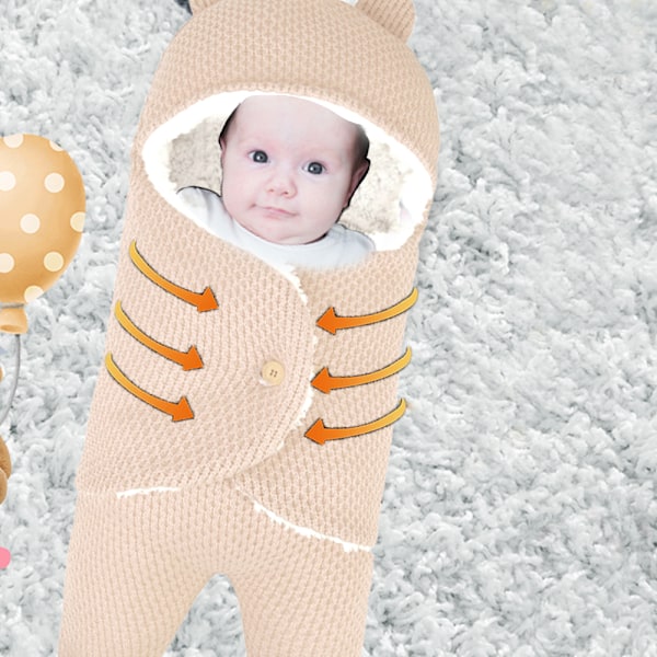 Babyfilt för Pojkar och Flickor, Söt Nyfödd Swaddle Wrap