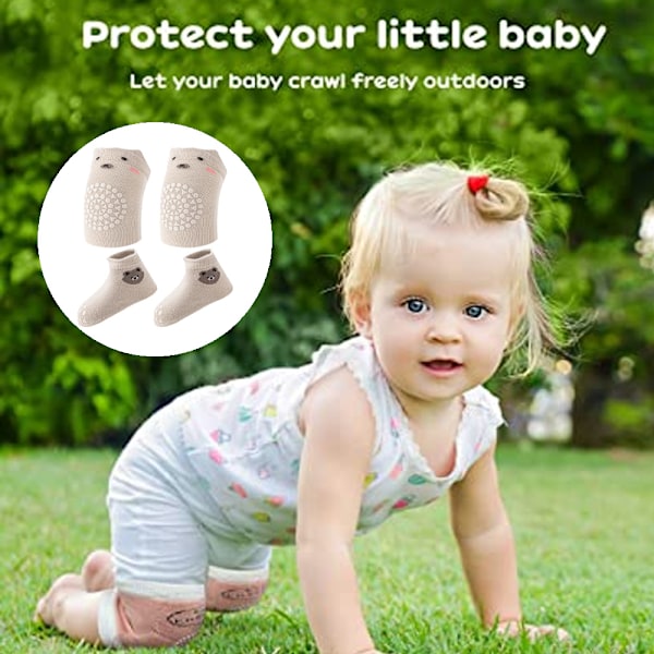 Bebis Anti-Halkstrumpor Toddler Knäskydd och Bebis Krypande Anti-Halk Knäskydd