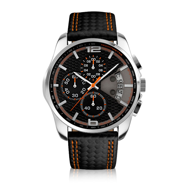 Herrar Klockor Läderband Sport Mode Klänning Casual Analog Kvarts Chronograph Fader Presenter Armbandsur, Urtavla diameter 46mm