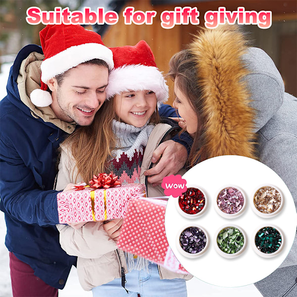 6 askor med platta baksida nagel strass nagel sten glas kristall strass nagel 3d nagel sten nagel diamant nagel smycken nagel konst dekoration DIY process