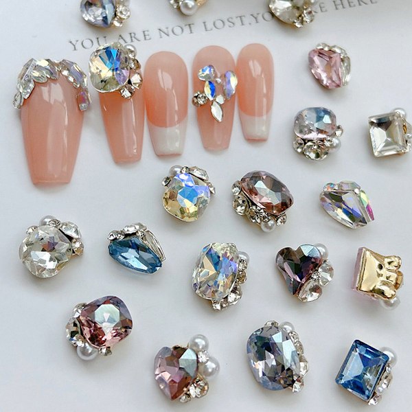 30 st Nail Art 3D Dekorationer Nagelstenar Rhinestones Manikyr Smycken Nagel Rhinestones Nail Art Charms För Kvinnor