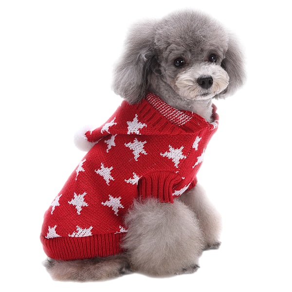 1 st röd hundkläder Jul Snöflinga tröja Halloween husdjur kläder tröja