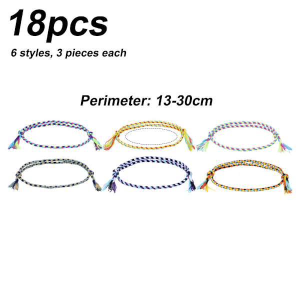 18 st armband i snöre för tonårsflickor, fotledsband för flickor, julklappar, sommarstrandanklar