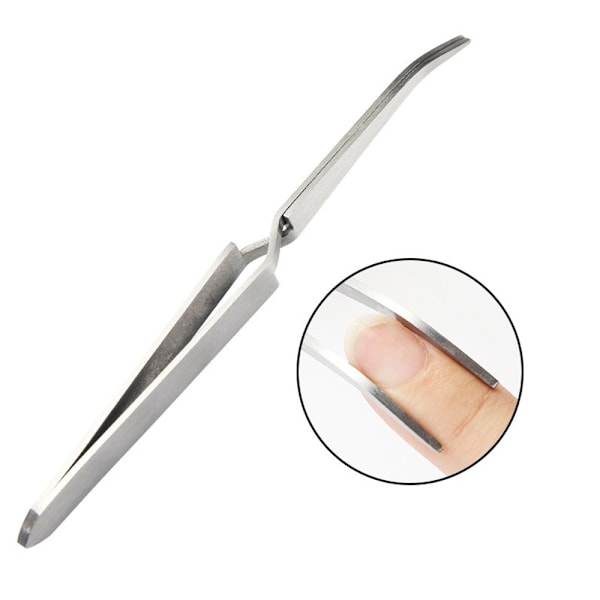 2 st Nagelverktyg Multifunktionella Nagelkonst Strass Dekoration Plocka Klipp Tång Rostfritt Stål Pincett