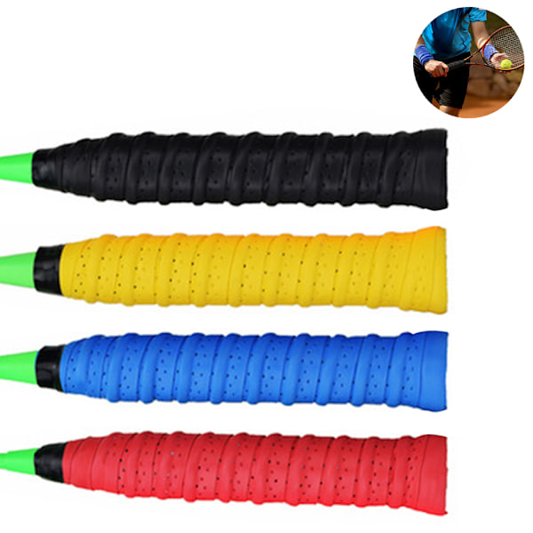 4-pack Squashgrepp, Tennisracketgrepptejp med Halksäker Perforerad Absorberande Racketgrepp, Övergrepp för Tennis Badminton