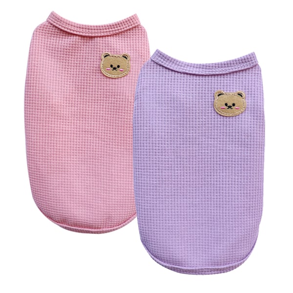 Klæder til kæledyr kat hund forår og sommer nye vest hvalp Teddy Bichon hundeklæder (2 stk)