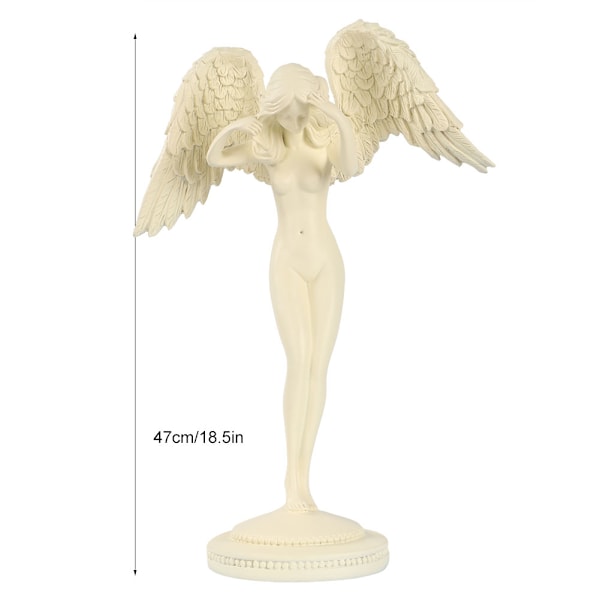 Ängel Skulptur Resin Staty Abstrakt Modern Konst Figurer Staty Snideri Statyer （A Vit）