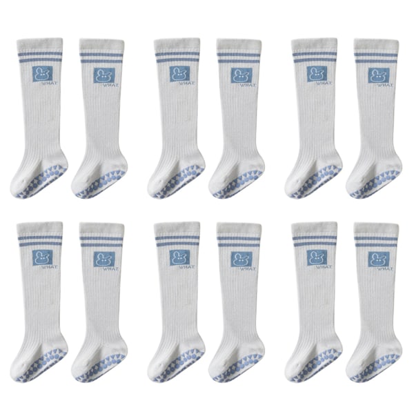 6 par baby strømper Baby drenge/piger anti-slip strømper Stribede strømper