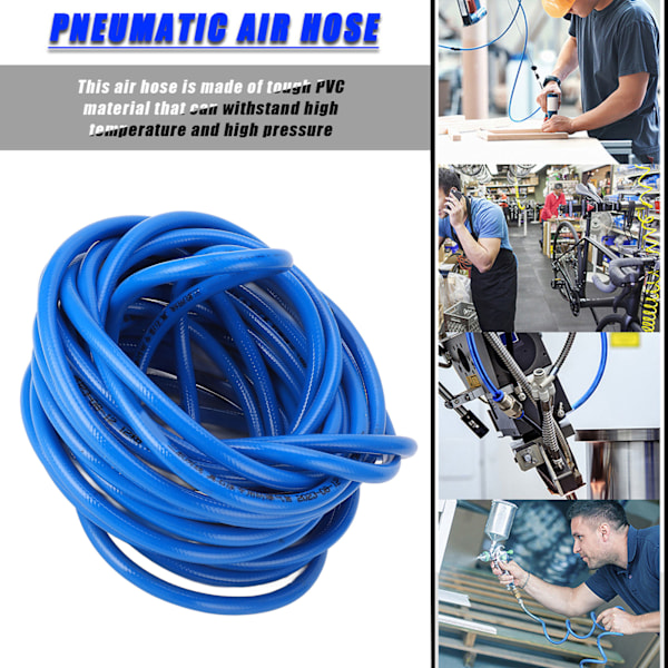 15M Blå Fleksibel Pneumatisk PVC-Slange med Hurtigkobling for Luftkompressor