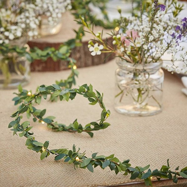 Green Leaf String Lights, Vine String Light 9,8 FT Set för Inomhus Utomhus Jul Dekorativ Uteplats Bröllop Gard$Grön Garland Tiny Leaf Vine