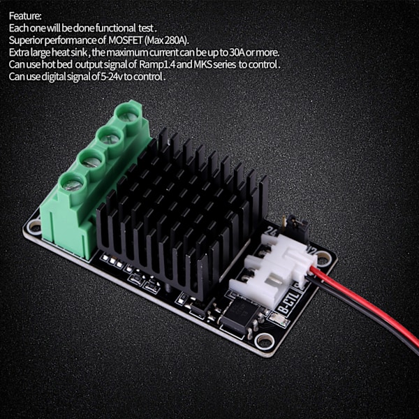 3D-skrivare 30A Stor Ström Mini Uppvärmningskontroll MKS MOSFET MOS Modul för Uppvärmningsbädd Extruder