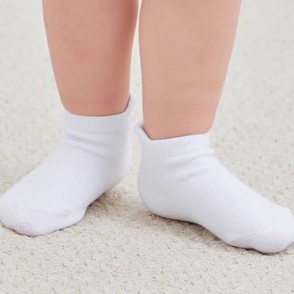6 par Ankelstrumpor med Grepp, Baby Toddler Kids Unisex Varma Tjocka Bomullsstrumpor (Enfärgade)