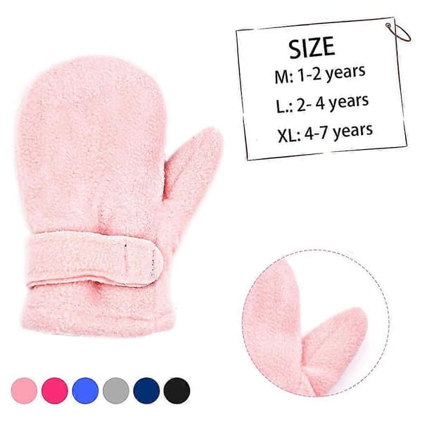 Unisex Vinter Fluffy Hansker Vanntette Plysjvanter med Ensfarget for Jenter Gutter Vinterutstyr Grå Gray