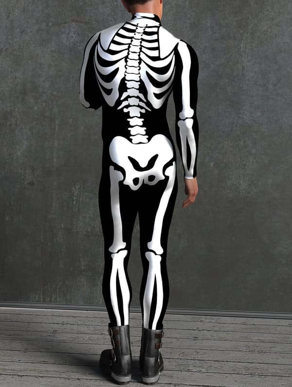 (XL) Skeletkostume til mænd Halloweenkostume