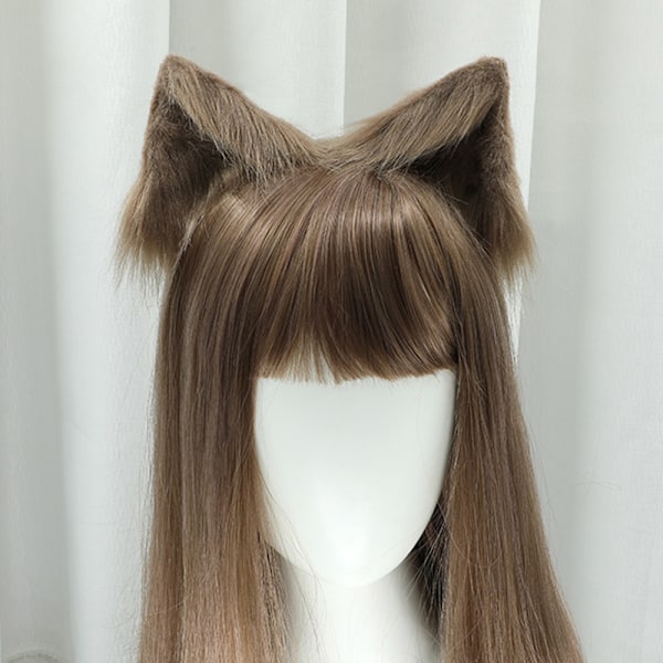 2 par kattöron hårklämmor Halloween rävöron lurvig huvudbonad juldekor kostym söta accessoarer