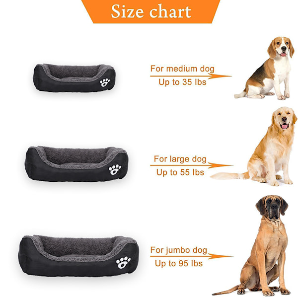 Hundebed, Hundebed til Store Hunde, Vaskbar Dyremadras Komfortabel og Åndbar Stor Hundebed