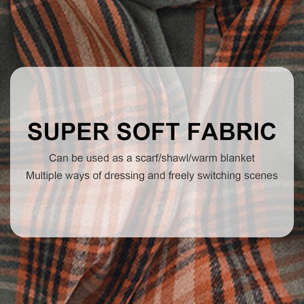Dametøj Vinter Varmt Sjal Plaid Tassel Blødt Sjal Mode Chunky Tæppe Sjal Wrap Shawl, 67cm*178cm