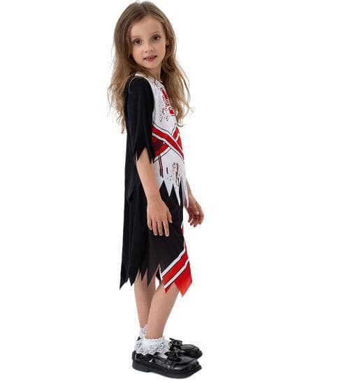 Halloween Zombie Cheerleader-kostyme for jenter S