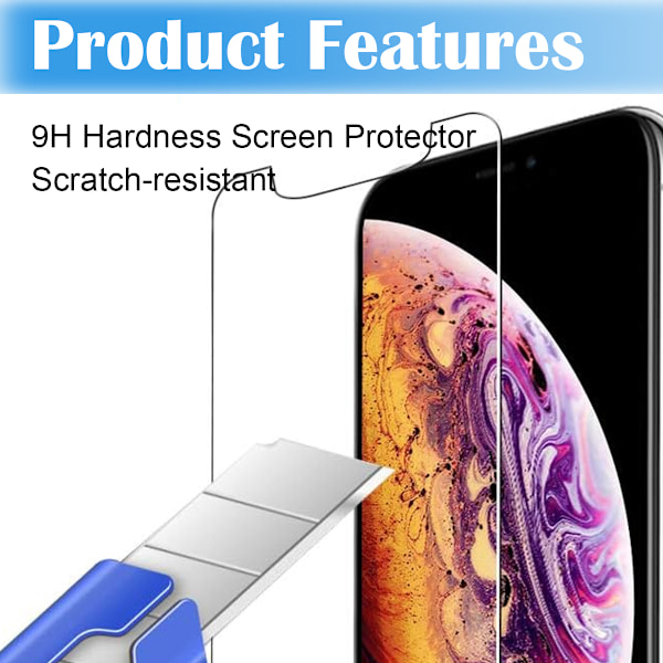 3-osainen setti - iPhone X/Xs - karkaistu lasi näytönsuojakalvo