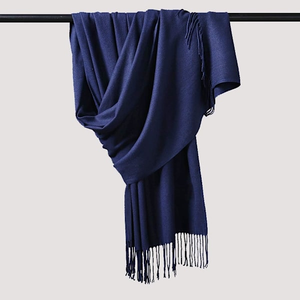 Kvinners Tykk Myk Kashmir Ull Pashmina Sjal Wrap Sjal - Varmt Ensfarget Stole