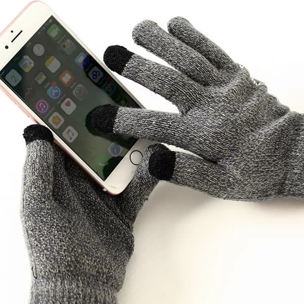 Vinterhandsker til mænd og kvinder, varme handsker med touchskærm og blødt termisk strikket for, elastisk manchet Light grey