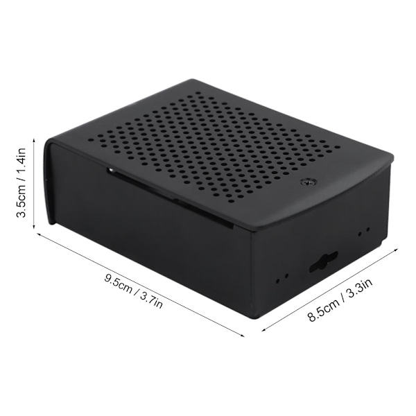 Skyddande skal i aluminiumlegering för Raspberry Pi 3:e generationen B+ chassi moderkort, med värmeavledning och dammskydd