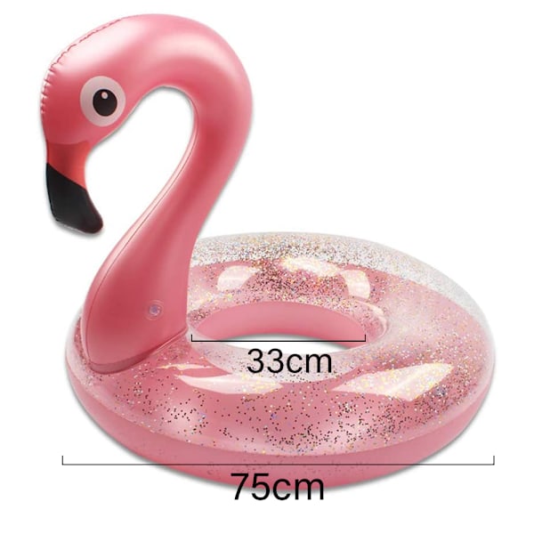 Svømme Ring Pool Float, Flamingo Form Oppustelig Pool Float Med Glitter, Oppustelig Fritids Raft Tube Svømme Ring Sommer Børn Pool Legetøj