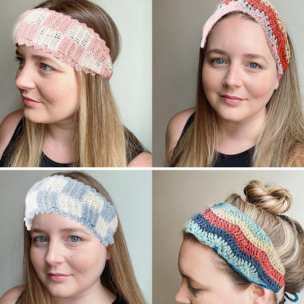 Hæklet Pandebånd til Kvinder Håndlavet Strikket Pandebånd Boho Hæklet Hårbånd Hippie Pandebånd Hæklet Håromvikling