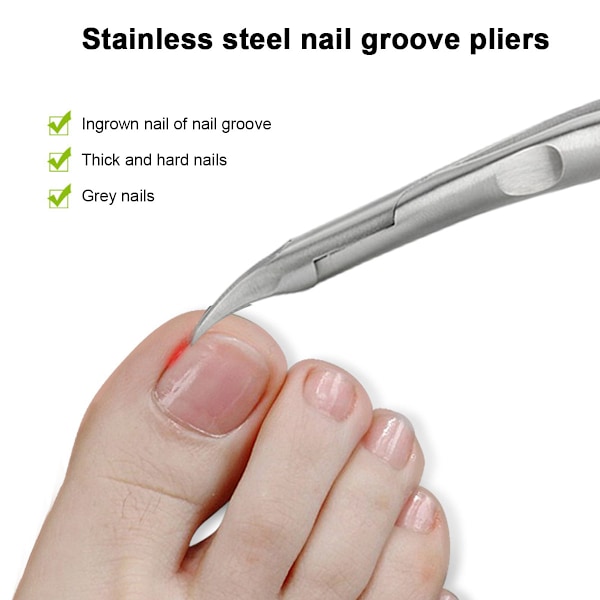 Nagelklippare för tjocka naglar, inåtväxta naglar, nagelklippare för fingrar, set i rostfritt stål, för män och kvinnor