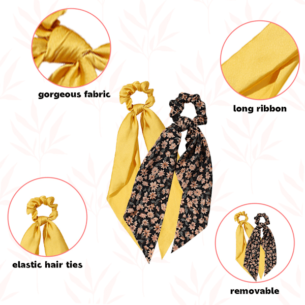 Hårstrikk for kvinner Stoff Scrunchy Elastiske Hårbånd Hestehaleholdere Hårtilbehør, 2 stk