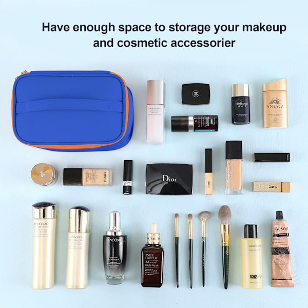 Väska Bärbar Resekosmetisk Väska för Kvinnor, Skönhetsblixtlås Makeup Organizer