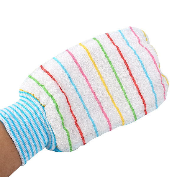 Double Sided Body Exfoliating Glove Beautiful Shower Scrubbing Cloth Towel Bathing Tool Blue