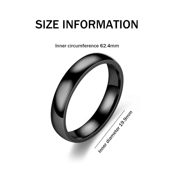 4mm Titanring Slät Kupol Högpolerad Vigselring Komfortpassform Storlek 8-11