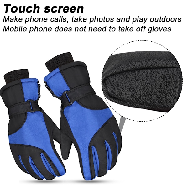 Tykke fløjlsbløde, varme motorcykelvandtætte, skridsikre vindridnings-touchscreen-bomulds-skiglove
