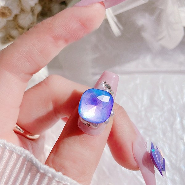 Blandade Storlekar 15st Kristall Lila Nagelkonst Strass DIY Platta Baktill Akryl Naglar Stenar Ädelstenar för 3D Naglar Konst Dekorationer