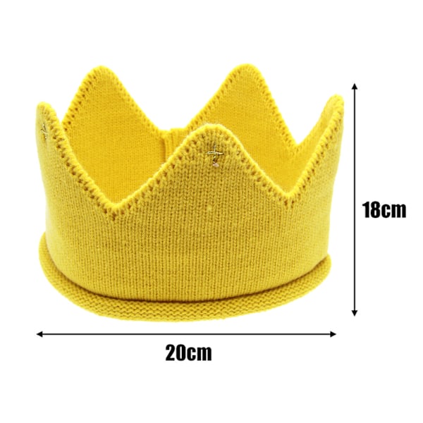 Barnens stickade krona baby pannband pojke flicka födelsedagsfest stickad krona pannband för babyfotografering hårband rekvisita