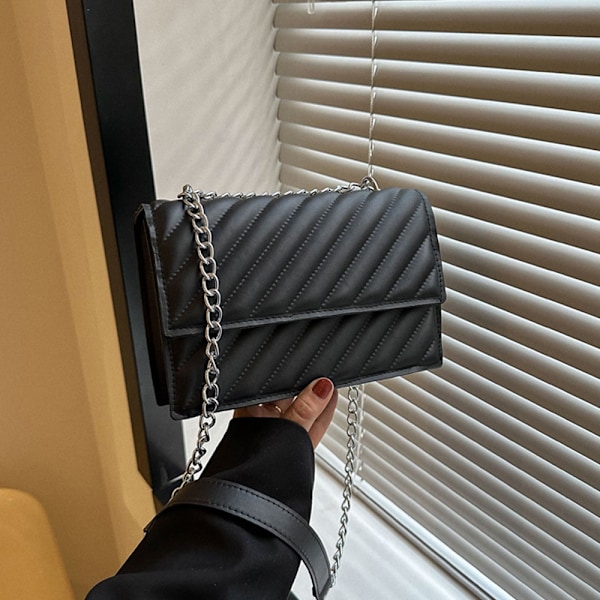 Ny liten veske i kunstig skinn for pendling og fritid, minimalistisk kjedeveske for kvinner