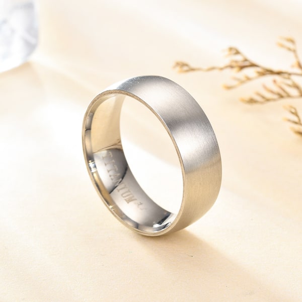 8 mm titanring i rostfritt stål, matt yta, herrring, bröllopsband, bekväm passform, storlek 8-11