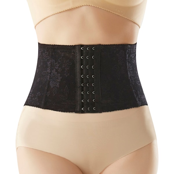 Lace Mesh Kvinders Postpartum Abdominal Bælte Reparationsbælte Kort Trunk Talje Træning Stramt Bælte (Sort)